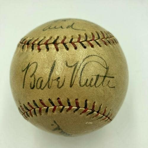 Gata espetacular Ruth e Ty Cobb Dual Baseball PSA DNA CoA - Bolalls autografados