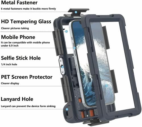 Yongyule iPhone Samsung Diving Phone Case subaquhoa Caixa de vídeo de fotografia