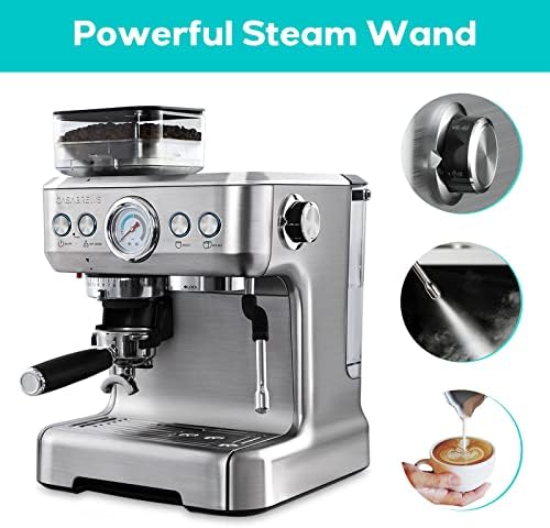 Máquina de café expresso Casabrews com moedor, fabricante profissional de café expresso com leite wand wand, barista expresso