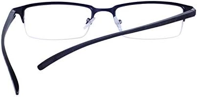 Joxigo Blue Light Bloqueio de óculos para homens Vintage Half-Rim Metal Metal Eyewear Frame com lente transparente transparente UV400