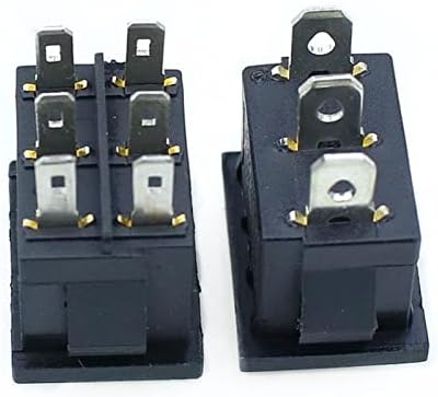 NESHO Rocker Switch 5pcs KCD1 Mini preto 3 pinos/6 pinos On/Off/On Rocker Switch AC 6A/250V10A/125V