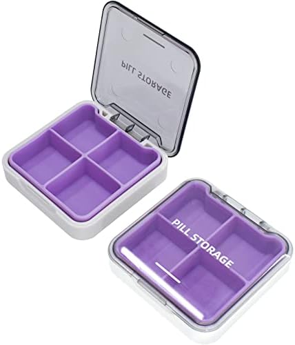 Yeoberr Small Pill Box, Caixa de comprimidos de viagem - Organizador diário portátil de comprimidos para bolso de bolsa, suporte fofo de recipiente portátil para vitaminas, suplementos, óleos de peixe