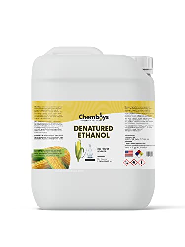 Chemboys desnaturados etanol álcool etílico, espíritos metilados de alta pureza - solvente de grau de laboratório desnaturado com heptano para extração de plantas - feita nos EUA - 1 litro