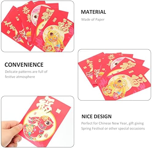 60 PCS O ano novo chinês envelopes vermelhos bolsos de dinheiro Lucky Hongbao para 2023 Festival de primavera de ano novo Casamento