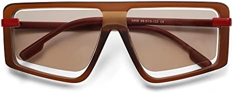 Óculos de sol quadrados de grandes dimensões de Herjour para mulheres retângulo vintage de proteção UV Proteção UV AR82157