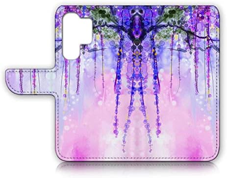 Para Samsung S23 Ultra, para Samsung Galaxy S23 Ultra, capa de capa de carteira de flip de flip, A2 Flor roxa