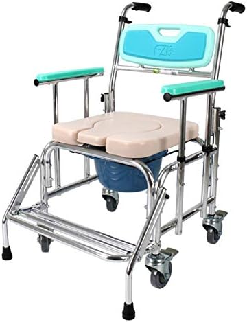 Cadeira de roda de chuveiro de válvulas móveis YAL, cadeira de transporte multifuncional, evita a queda de altura ajustável de altura