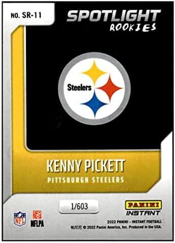 Kenny Pickett RC 2022 Panini Instant Spotlight Rookie /603BW11 nm+ -mt+ nfl futebol Steelers