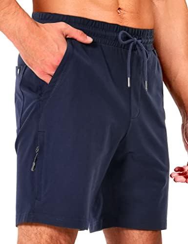 Shorts de suor pioneer acampamento para homens 7 Algodão atlético de algodão shorts casuais com 4 bolsos para treino