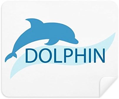 Dolphin dócil em oceano azul ilustra limpador de tecidos de pano de limpeza 2pcs camurça tecido