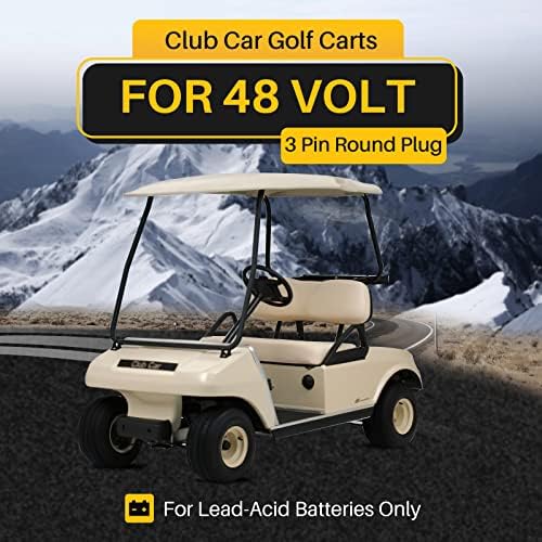 48 Volt Carrinhos de golfe carregador de bateria para carro de clube, carregador rápido de 15 amp com plugue redondo