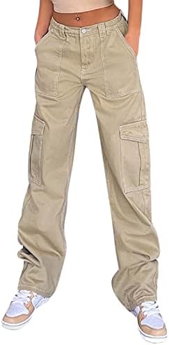 Mulheres calças de jeans folgadas calças de cintura baixa perna larga Hip Hop Jogger