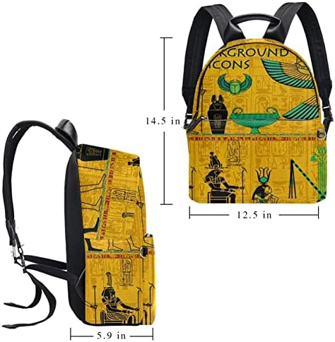 Tbouobt Leather Travel Mackpack Laptop Laptop Casual Mochila Para Mulheres Men, Antigo Egito Tradicional Arte Étnica