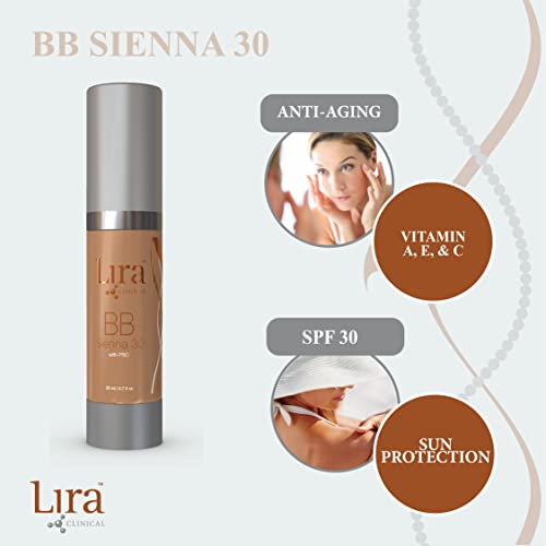 Lira clínica BB Sienna 30 - BB Cream BB SPF 30 Vitamina A, C&E - Tons de pele média - 0,7 fl oz