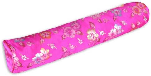 Wai Lana Yoga e Pilates DeLuxe Hibiscus Tote de 26 polegadas sedoso, elegante, floral, com zíper, ideal para tapete de 1/8 polegada de espessura
