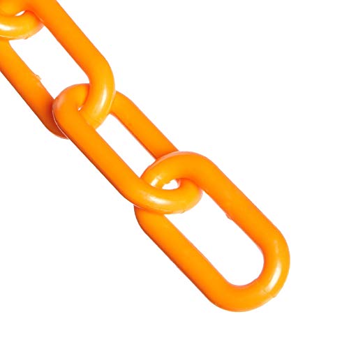 Sr. Chain Chain Plástico Corrente, laranja de segurança, diâmetro do link de 1 polegada, comprimento de 50 pés de