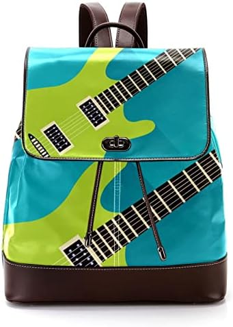 Mochila de viagem VBFOFBV, mochila de laptop para homens, mochila de moda, cartoon musical guitarra verde