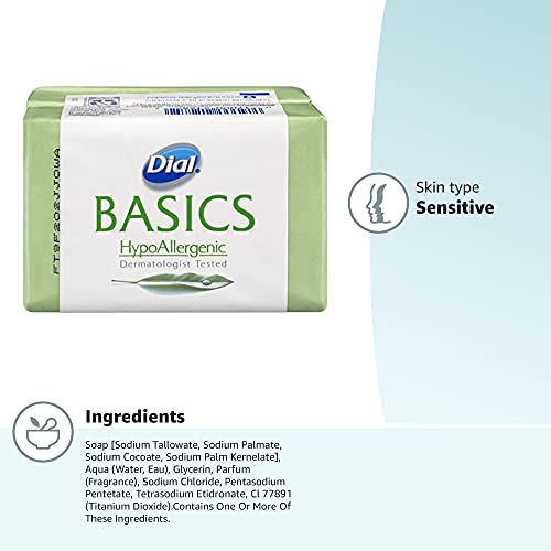 Dial Basics Basics Hypoalergenic Bar Soap, 2 contagem