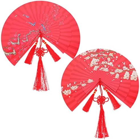 Bestoyard Red Ornament 2Sets Decoração de Ano Novo Chinês pendurado Fã de papel vermelho Conjunto para aniversário