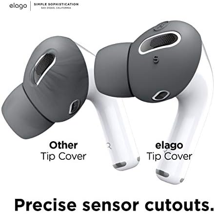 Elago [6 pares] AirPods Pro Ear Dips com capa de fones de ouvido integrados projetados para Apple AirPods Pro, ajuste no caso, anti-deslizamento,