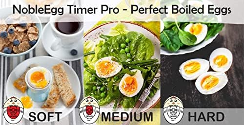Nobleegg Egg Timer Pro | Timer de ovo cozido macio e cozido que muda de cor quando feito | Sem BPA, certificado