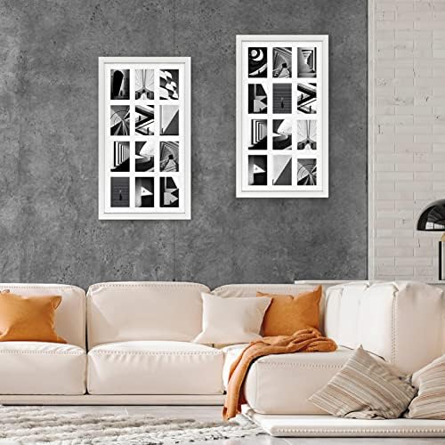 12 Abertura 4x6 White Collage Picture Frames de 2, vários quadros para exibir fotos 6x4 com MAT