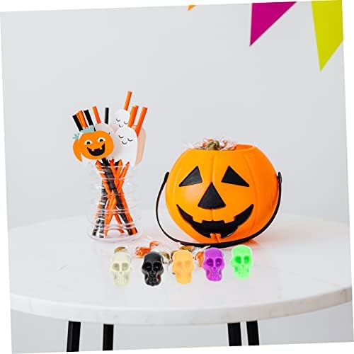 AMOSFUN 100pcs Decoração de crânio Ornamentos em miniatura Crianças Toys a granel Kids Toys Skeleton Head Model Halloween