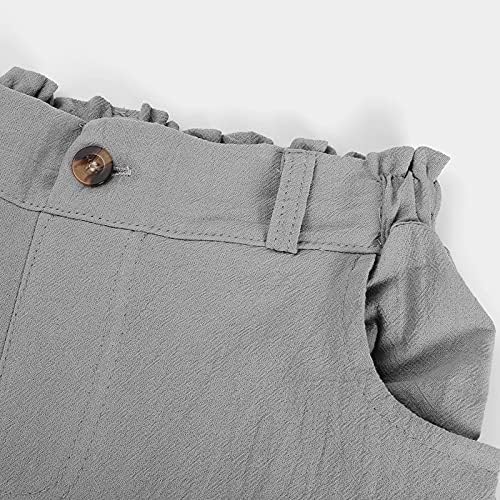 Usuming mulheres calças confortáveis ​​calças de linho de algodão