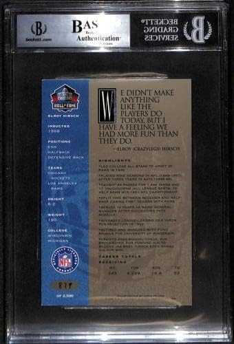 41 Elroy Hirsch - 1998 Ron Mix Hof Platinum Auto Football Cards classificados BGS Auto - Bolsas de futebol autografadas