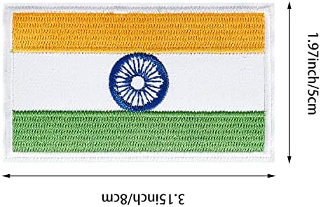 4pcs Índia bandeira indiana de manchas, gancho e loop bandeira bordada bandeira de manchas táticas para mochilas Jaquetas de roupas de chapéu.
