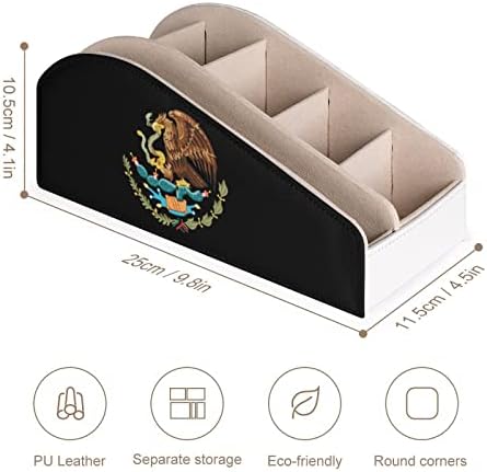 Brasão de armas México TV Remote Control titulares Organizer Box Pen Pencil Desk Storage Caddy com 6 compartimento