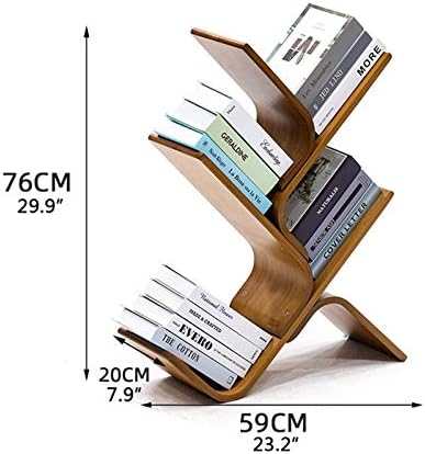 Aserveal Bookcase com prateleira de livros de árvores de gabinete, estantes de bambu e shees, estante de livros Sheing exibir rack