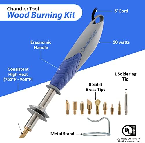 Chandler Tool 60W Gun e pacote de kit de queima de madeira