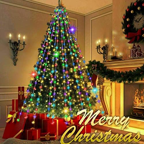 Luzes da árvore de Natal, luzes de Natal para fora do interior 18 Cores Mudança de cor com tempo remoto, 6,6 pés 10 fios à prova d'água Luzes de fadas 200 ativas de fada azul Luzes rosa verde para a árvore da árvore de Natal