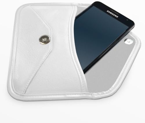 Caixa de ondas de caixa compatível com Nokia Lumia 830 - Bolsa mensageira de couro de elite, design de envelope de capa de couro sintético para Nokia Lumia 830 - Ivory White