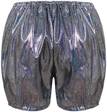 Hansber Kids meninos meninos Sparkle Dance Shorts Shiny Metallic Hot Pants Bottoms Danom Performance Costume preto 7-8