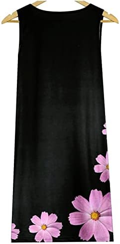 Vestidos de primavera femininos Fragarn, moda feminina feminina sem mangas de pescoço redondo relaxado e confortável