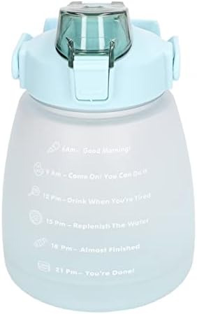 Garrafas de água PLPLAAOO, 1400 ml de garrafa de água com alça de ombro de bico de palha, garrafa de água motivacional, prova