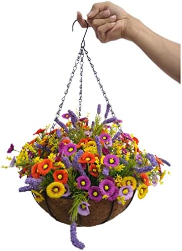 Bo lala Silk Decoration Flores Cadeia de cesto de cesta Flowerpot Fake Lavanda Margarida Artificial