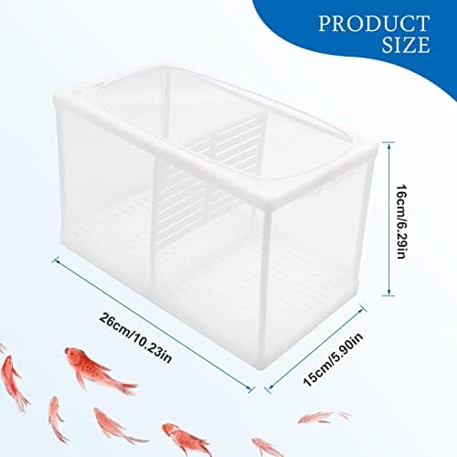 Uoienrt 2 PCs Rede de criador de tanques de peixes, caixa de criação de quadros de plástico com copo de sucção, caixa de eclosão de reprodução de isolamento de peixe para aquário