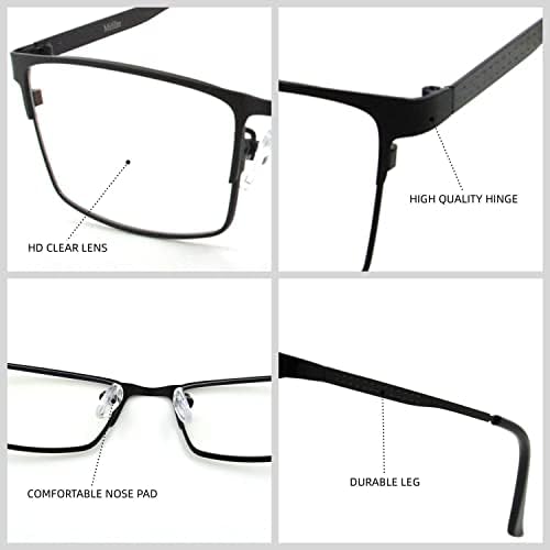 Mifilm Blue Light Glasses para homens, óculos de jogos de computador masculinos, óculos quadrados de dor de cabeça anti -cabeça