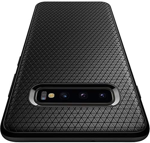 Armadura de ar líquido de Spigen projetada para a caixa Samsung Galaxy S10 - Black fosco