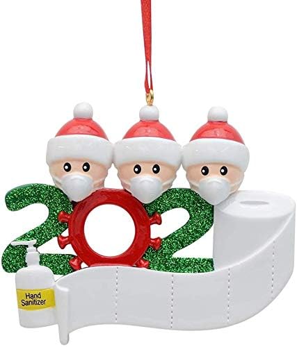 2 Pacote Nome personalizado Kit de ornamento de Natal e 2021 ano para lembrar o ornamento da família 2-5 Nome da família Decoração de Natal Crie presente criativo