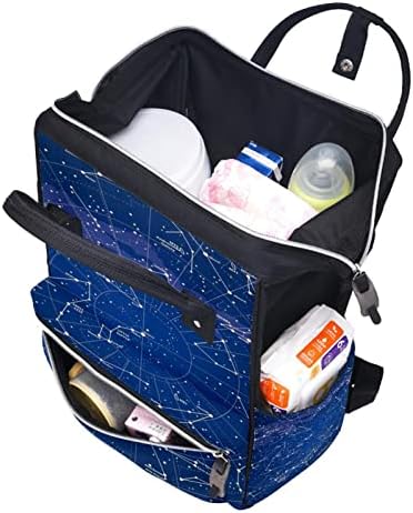 Mochila de viagem Guerotkr, bolsas de fraldas, bolsa de fraldas de mochila, padrão de universo azul de constelação de galáxia