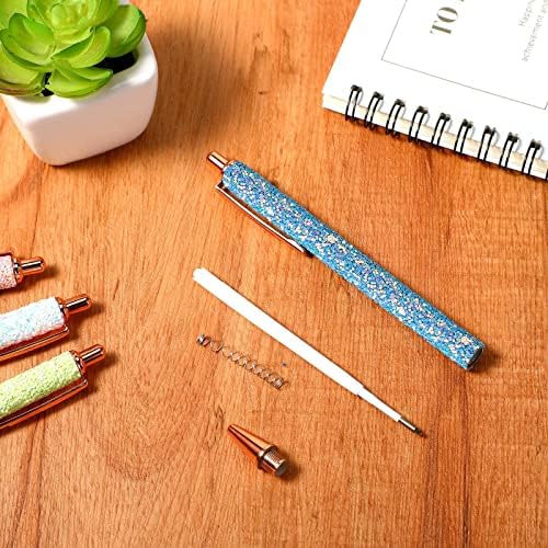 11 PCs canetas sofisticadas para mulheres canetas de caneta bem fofas com canetas de metal canetas retráteis de tinta preta 1,0 mm Pretty canes diário de canetas para mulheres meninas