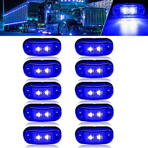 Alfu 10 pacote azul dc12-24v ip68 kit de luzes de luzes led à prova d'água kit traseiro traseiro lateral lateral lateral indicadores