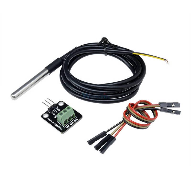DS18B20 Digital Digital Imperme Perlemor Sensor Module Kit Sonda de aço inoxidável para Arduino Adaptador Terminal Fluggable