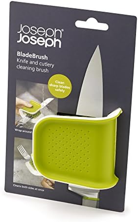 Joseph Joseph Bladebrush Faca e talheres Brush Bristle Scrub Kitchen Laving não deslizamento, tamanho, verde