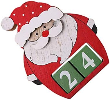 Holibanna Christmas Calendário do advento Bloco de madeira Blocks mesa de mesa de contagem regressiva do calendário rena do boneco de neve do Papai Noel