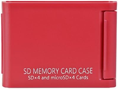 KENKO 704394 CASO DE CARTÃO SD, como SD4, RE SD/Micro SD Card, detém 4 cada, vermelho